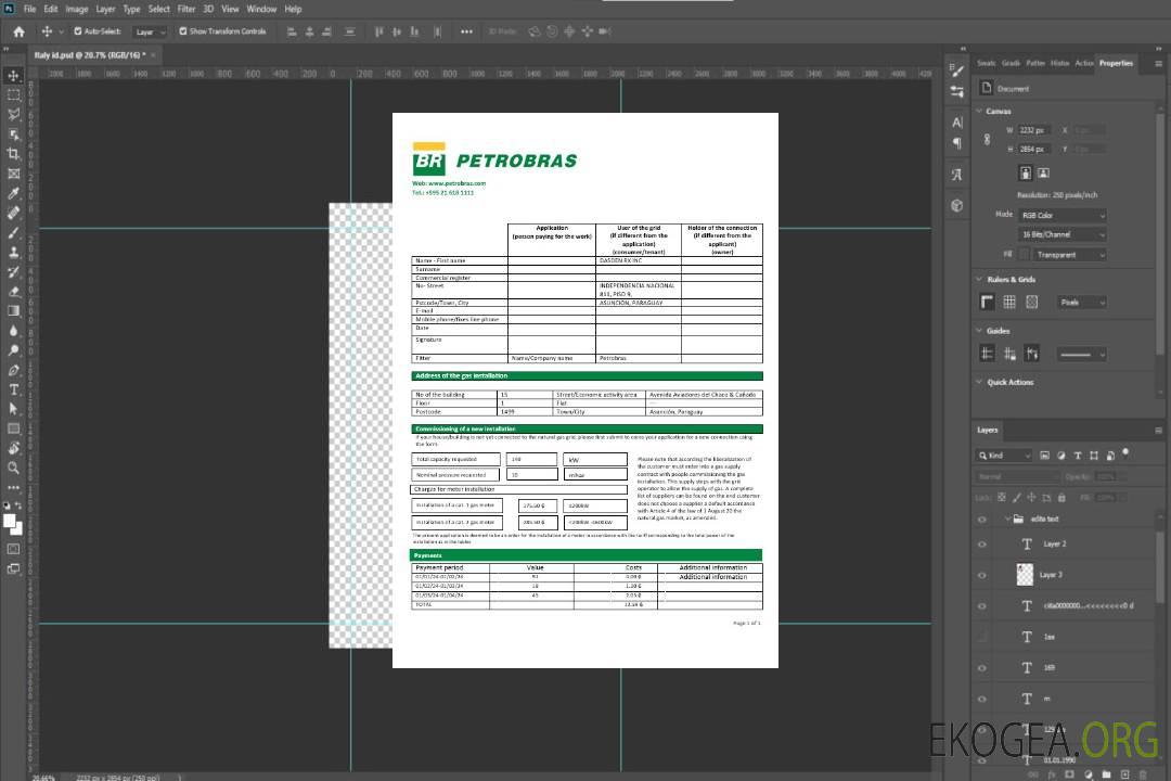 Paraguay Petrobras Paraguay Opérations et logistique de la société gazière Modèle de facture de services publics aux formats Word et PDF template